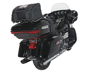 Photo of Traveler Lite on black Harley Davidson trunk